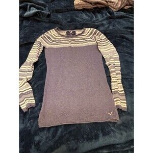 American Eagle Outfitters Blue Grey Knit Soft Cozy Sweater XS